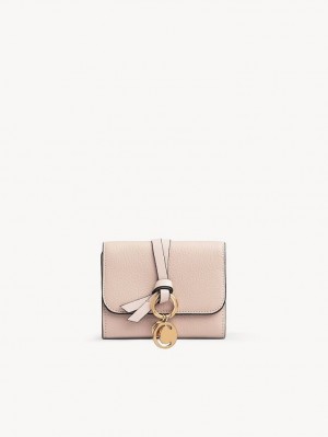 Chloe Alphabet Small Tri-fold Compact Wallets Blush Nude | CHE-SR14290