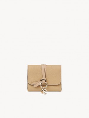 Chloe Alphabet Small Tri-fold Compact Wallets SOFT TAN | CHE-SR14292