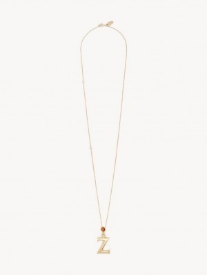 Chloe Alphabet With Pendant Necklaces GOLD COLOR | CHE-SR14330