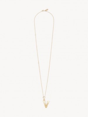 Chloe Alphabet With Pendant Necklaces GOLD COLOR | CHE-SR14334