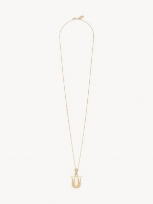 Chloe Alphabet With Pendant Necklaces GOLD COLOR | CHE-SR14335