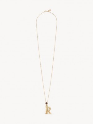 Chloe Alphabet With Pendant Necklaces GOLD COLOR | CHE-SR14338