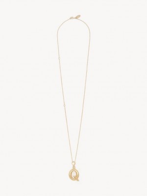 Chloe Alphabet With Pendant Necklaces GOLD COLOR | CHE-SR14339