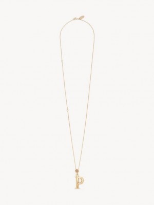 Chloe Alphabet With Pendant Necklaces GOLD COLOR | CHE-SR14340