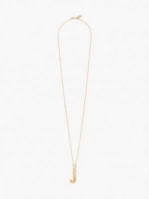 Chloe Alphabet With Pendant Necklaces GOLD COLOR | CHE-SR14346