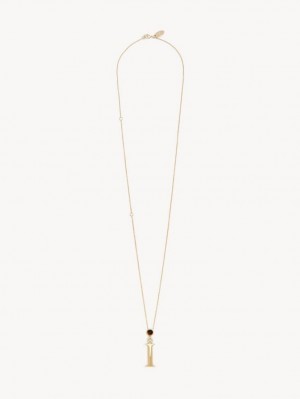 Chloe Alphabet With Pendant Necklaces GOLD COLOR | CHE-SR14347