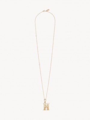 Chloe Alphabet With Pendant Necklaces GOLD COLOR | CHE-SR14348