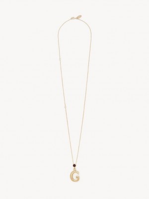 Chloe Alphabet With Pendant Necklaces GOLD COLOR | CHE-SR14349