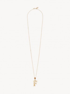 Chloe Alphabet With Pendant Necklaces GOLD COLOR | CHE-SR14350