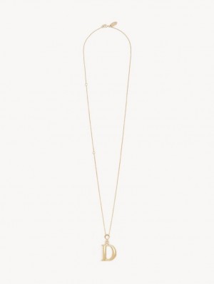 Chloe Alphabet With Pendant Necklaces GOLD COLOR | CHE-SR14352