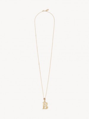 Chloe Alphabet With Pendant Necklaces GOLD COLOR | CHE-SR14422