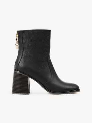 Chloe Aryel Heeled Ankle Boots Black | CHE-SR14857