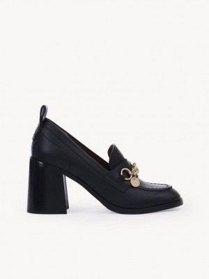 Chloe Aryel Penny Flats Black | CHE-SR14797