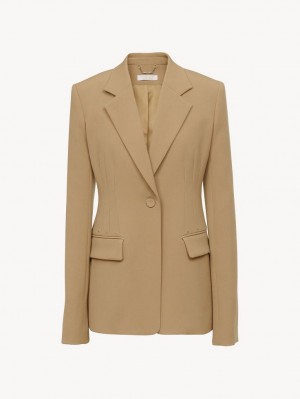 Chloe Bell-shaped Jackets Pearl Beige | CHE-SR13812