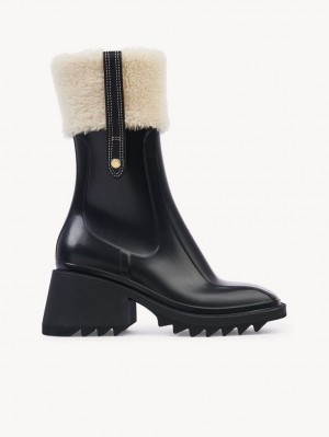 Chloe Betty Ankle Rain Ankle Boots Black | CHE-SR14217