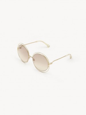 Chloe Carlina Petite Sunglasses GOLD/NUDE | CHE-SR14544