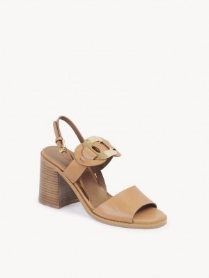 Chloe Chany High-heel Sandals Cuoio | CHE-SR14833