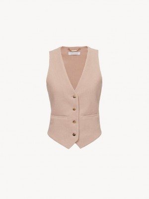 Chloe Classic Vest Jackets Misty Pink | CHE-SR13805