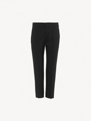 Chloe Cropped Cigarette Suiting Black | CHE-SR14048