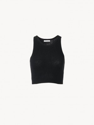 Chloe Cropped Knitwear Black | CHE-SR13939