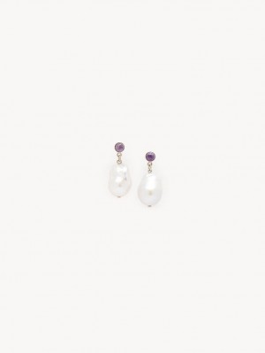 Chloe Darcey Pl Earrings WHITE - PURPLE 1 | CHE-SR14416