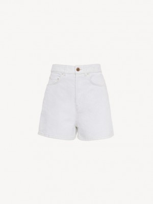 Chloe Dukuno Denim Shorts White | CHE-SR13978