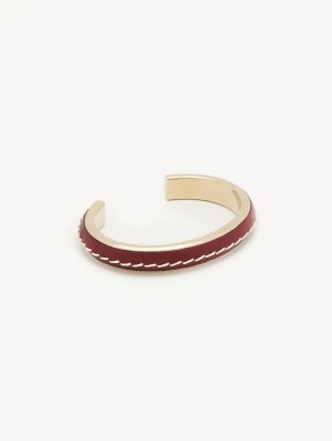 Chloe Edith Cuff Bracelets Burgundy | CHE-SR14397