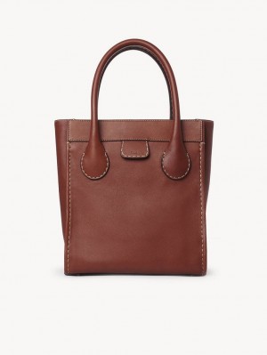 Chloe Edith Tote Bags Sepia Brown | CHE-SR13293