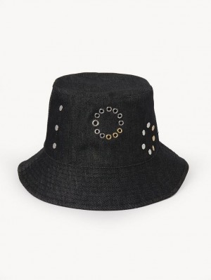 Chloe Eyelet Hats Black | CHE-SR14499