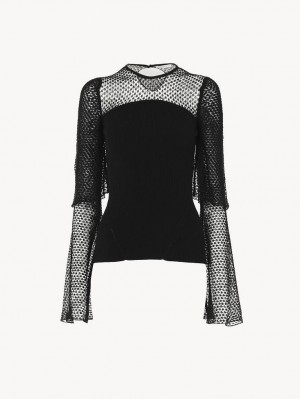 Chloe Fitted Knitwear Black | CHE-SR13950