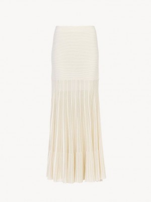 Chloe Flared Maxi Knitwear Iconic Milk | CHE-SR13940