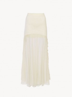 Chloe Flared Maxi Knitwear Iconic Milk | CHE-SR13949