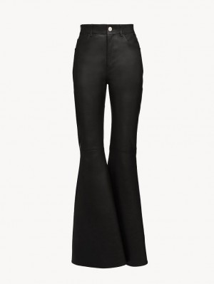 Chloe Flared Pants Leather Black | CHE-SR14114