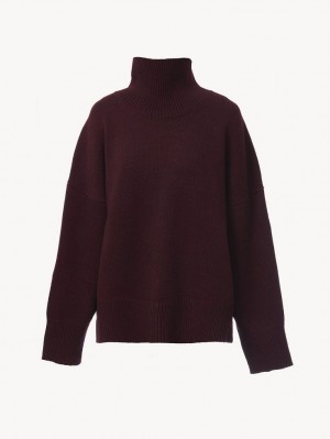 Chloe Generous High-neck Knitwear Obscure Purple | CHE-SR13926