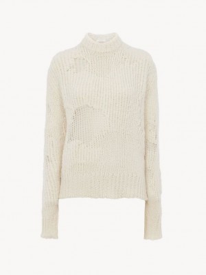 Chloe Generous Mock-neck Knitwear Iconic Milk | CHE-SR13953