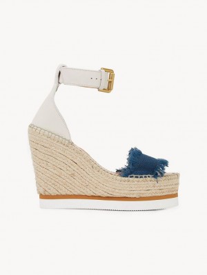 Chloe Glyn Fringed Espadrille Wedge PETROL | CHE-SR14827