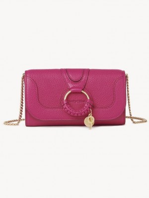 Chloe Hana Chain Long Wallets MAGNETIC PINK | CHE-SR14912