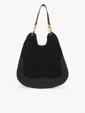 Chloe Hana Shopper Shoulder Bags Black | CHE-SR14624