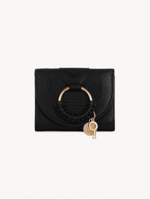 Chloe Hana Trifold Compact Wallets Black | CHE-SR14900