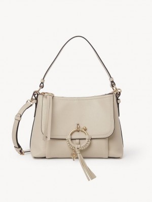 Chloe Joan Small Shoulder Bags Cement Beige | CHE-SR14681