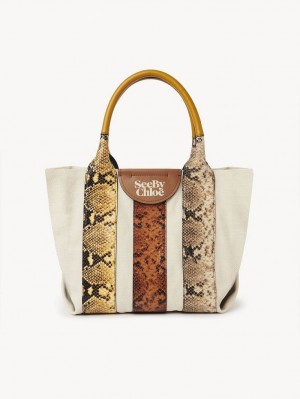 Chloe Laetizia Small Tote Bags Burning Camel | CHE-SR14700