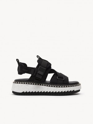 Chloe Lilli Flat Sandals Black | CHE-SR14170