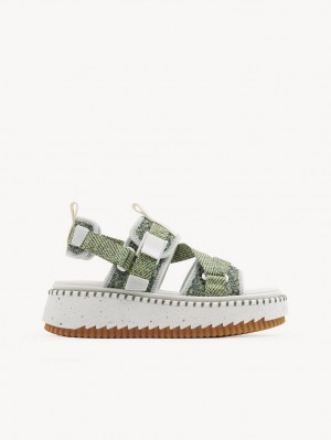 Chloe Lilli Flat Sandals FOREST GREEN | CHE-SR14176