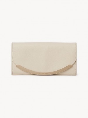 Chloe Lizzie Long Wallets Cement Beige | CHE-SR14917