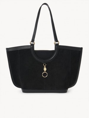 Chloe Mara Shopper Shoulder Bags Black | CHE-SR14593