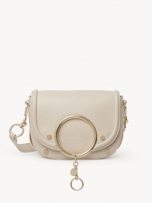 Chloe Mara Shoulder Bags Cement Beige | CHE-SR14674