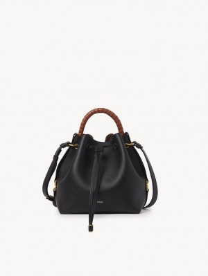 Chloe Marcie Bucket Crossbody Bags Black | CHE-SR13590