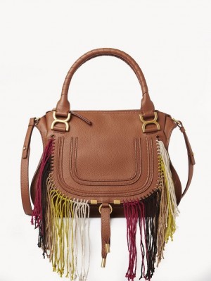 Chloe Marcie Double Carry Crossbody Bags Tan | CHE-SR13472