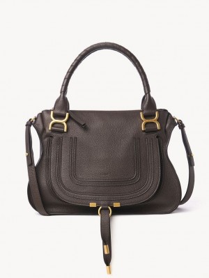 Chloe Marcie Double Carry Crossbody Bags Bold Brown | CHE-SR13493