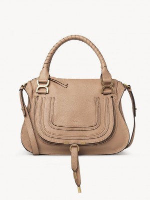 Chloe Marcie Double Carry Crossbody Bags Light Tan | CHE-SR13553